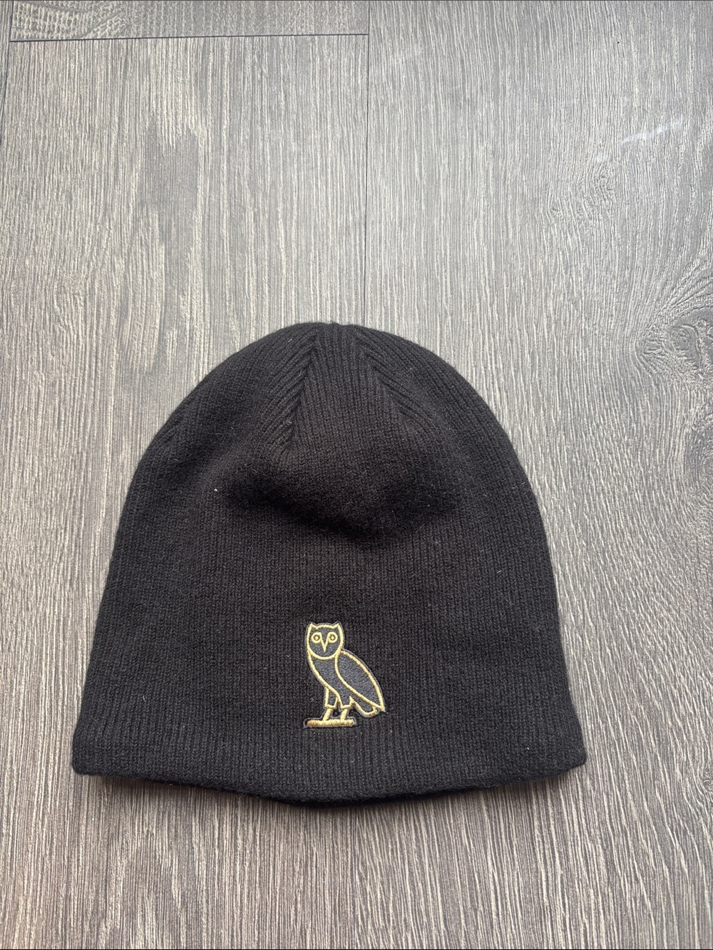 Black OVO Fall/ Winter Beanie with Gold OVO Embroidery